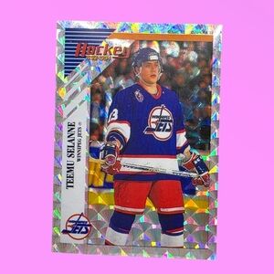 1993-94 Panini Hockey Teemu Selanne Winnipeg Jets #Q Sticker